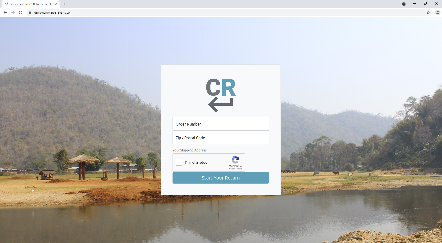 Screenshot of login
